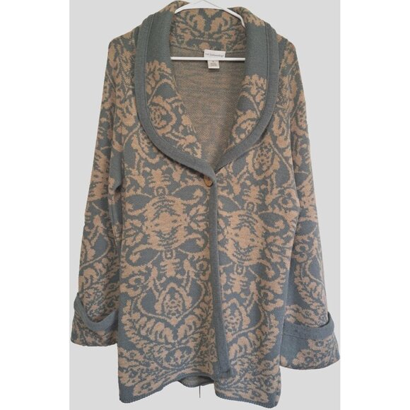 Soft Surroundings S 1-Button Oversized Shawl Collar Long Raglan Sleeve Cardigan - Picture 1 of 7